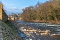 The river glan and stone bridge in Meisenheim Royalty Free Stock Photo