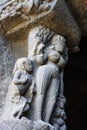 River Goddess sculpture - Exterior of the Rameshwara cave, cave 21, Ellora, Maharashtra, India, Asia