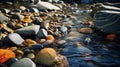 Godly Realistic Close Up Of A Beautiful River With Colorful Rocks