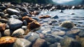 Godly Realistic Close Up Of A Beautiful River With Colorful Rocks