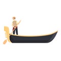 River gondolier icon cartoon vector. Venice gondola Royalty Free Stock Photo