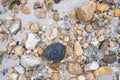 River gravels background. Mixed sea gravels Royalty Free Stock Photo