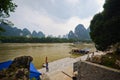 River and green hills in South China