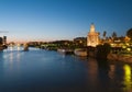 River Guadalquivir in Seville and Golden Tower