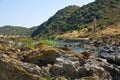 River Guadiana at the Pulo do Lobo waterfall and the remnants of old aqueduck. Alentejo, Portugal