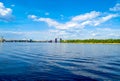 River horizon reflection landscape