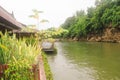 River hotel bungalows on the water Thailand