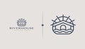 River House Monoline. Universal creative premium symbol. Vector sign icon logo template. Vector illustration Royalty Free Stock Photo