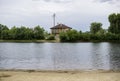 River house near the sand beach Royalty Free Stock Photo