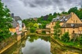 River with houses and bridges in Luxembourg, Benelux, HDR Royalty Free Stock Photo