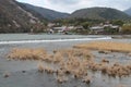 river (hozu-gawa) in arashiyama in kyoto (japan) Royalty Free Stock Photo