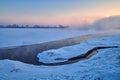 The river and ice in winter in Daqing oil fields Royalty Free Stock Photo