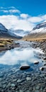 Icelandic Mountain River: A Stunning Realistic Landscape Painting