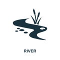 River icon. Monochrome simple River icon for templates, web design and infographics Royalty Free Stock Photo