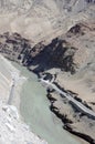 River Indus between Lamayuru and Leh in Ladakh, India Royalty Free Stock Photo