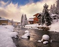 River Inn Promenade in St Moritz, Switzerland Royalty Free Stock Photo