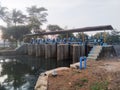 river irrigation sluice dam