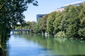 River Isar in Munich. View on the bridge