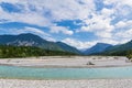 The river Isar near Wallgau in Bavaria, Germany Royalty Free Stock Photo