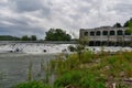 river Isonzo after heavy rain in Sagrado Royalty Free Stock Photo