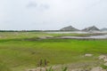 River of jawai dam is greener and also water and mounten beautiful sky summer