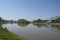 River jehlum with island of willow trees Royalty Free Stock Photo