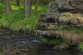 River Kamenice in color nice sunny spring evening