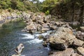 River at  Karangahake gorge. Royalty Free Stock Photo