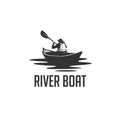 River kayak silhouette logo