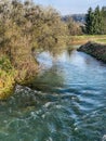 River La Chiers close to Torgny, Gaume, Royalty Free Stock Photo