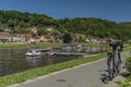 River Labe or Elbe in Stadt Wehlen Royalty Free Stock Photo