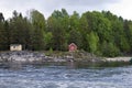 River Lagen with typical houses Royalty Free Stock Photo