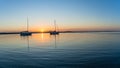 River Lagoon Yachts Silhouetted Water Landscape Royalty Free Stock Photo