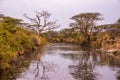 River and Lake in beautiful landscape scenery of Serengeti National Park, Tanzania - Safari in Africa Royalty Free Stock Photo