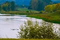 River landscape and birds Royalty Free Stock Photo