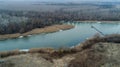 River landscape from drone Royalty Free Stock Photo