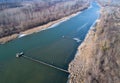 River landscape from drone Royalty Free Stock Photo