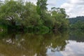 River landscape - The river Eder in a green landscape Royalty Free Stock Photo