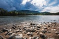 River landscape with stones. Katun River, Altai Mountains Royalty Free Stock Photo