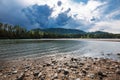 River landscape with stones. Katun River, Altai Mountains Royalty Free Stock Photo