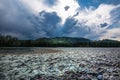 River landscape with stones. Katun River, Altai Mountains Royalty Free Stock Photo