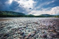 River landscape with stones. Katun River, Altai Mountains Royalty Free Stock Photo