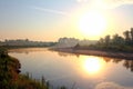 River landscape with sunrise Royalty Free Stock Photo