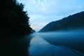 River landscape at sunset