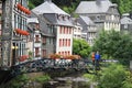 River Laufenbach flows right through the small city Monschau in Germany Royalty Free Stock Photo