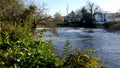 River Leam in winter - Pump Room / Jephson Gardens, Royal Leamington Spa Royalty Free Stock Photo