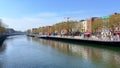 River Liffey in the city center of Dublin - DUBLIN, IRELAND - APRIL 20. 2022 Royalty Free Stock Photo