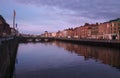 River Liffey in Dublin at sunrise