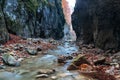 River in limestone canyon