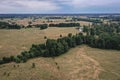 River Liwiec in Wegrow County aerial view, Poland Royalty Free Stock Photo